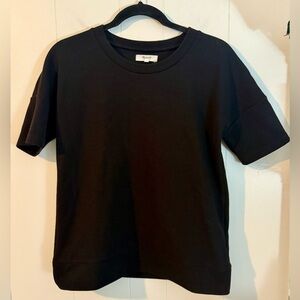 Madewell Black Classic Short Sleeve Ribbed Top, Size S